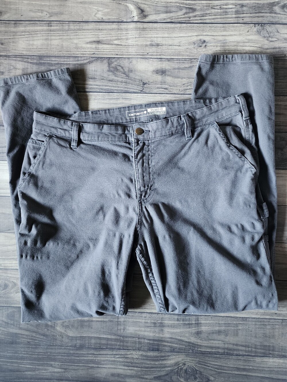 Carhartt Relaxed Fit Rugged Flex Gray Canvas Work Pants